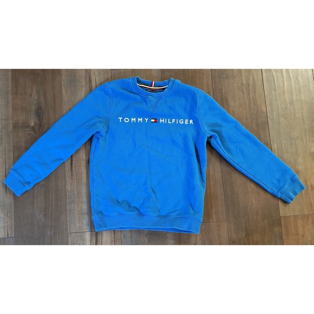Tommy Hilfiger Crewneck Sweatshirt Blue Logo Youth L Women’s XS/S Y2K Preppy